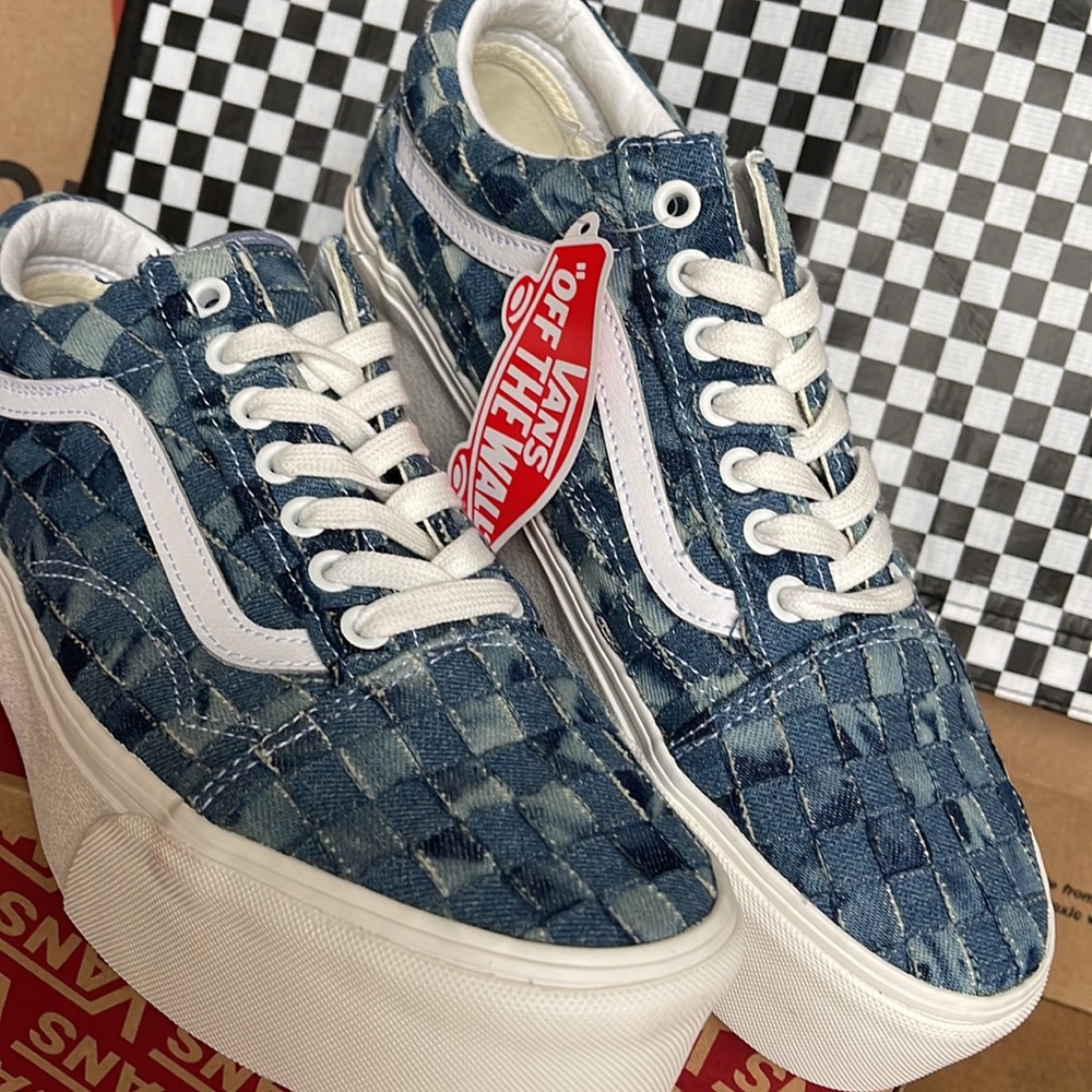 Vans Old Skool Stacked Platforms Woven Denim/Multi WMNS sneakers - Picture 7 of 16